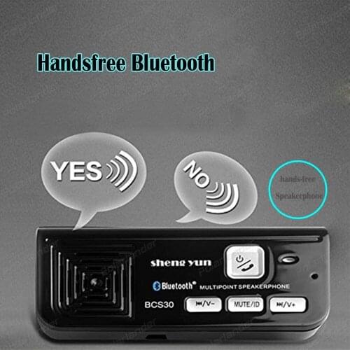 AUX Wireless Bluetooth hands-free car Kit sun visor with USB car charger Bluetooth Speakerphone MP3 Player black