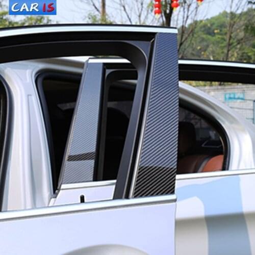 Carbon Fiber Car Window B C Pillars Auto Stickers Trim Covers Car Styling For mercedes w204 C E class GLA GLC GLK Accessories