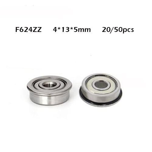 Free shipping f624zz high quality ABEC-1 RF1340HH F624 ZZ flange bushing ball bearings F624ZZ 4*13*5mm
