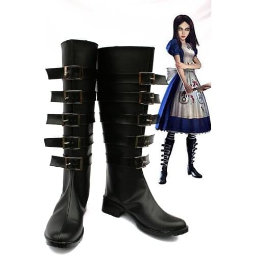 Alice Madness Returns Cosplay Boots Shoes For Adult Women Halloween Christmas Party Boots Game Alice Madness Returns Cos Shoes