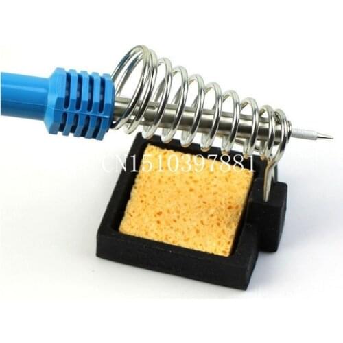 Black Iron Frame Iron Frame Dual Soldering Iron Solder Wire Rack Tin including electric soldering iron and cleaning sponge