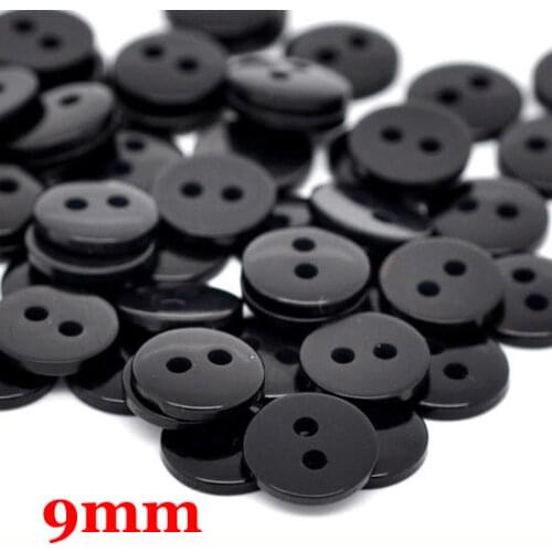 300Pcs Black Round Resin Sewing Buttons For Cloth Flatback Cabochon Scrapbooking Crafts Knopf Bouton Decor Diy Accessories