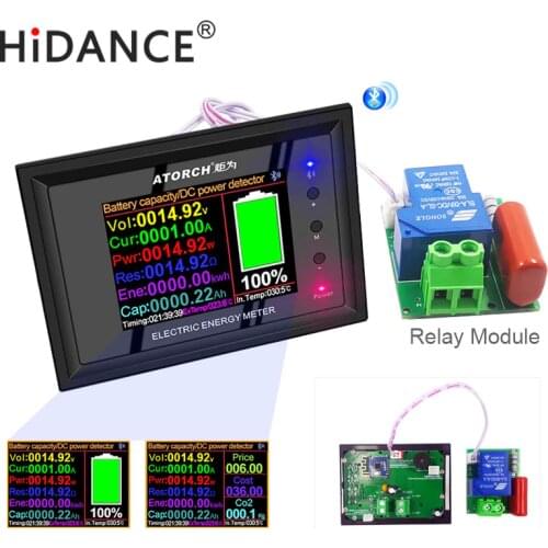 DT24 digital display DC Power APP Voltmeter Ammeter Battery Capacity Tester Fuel Gauge voltage detector Meter with delay module