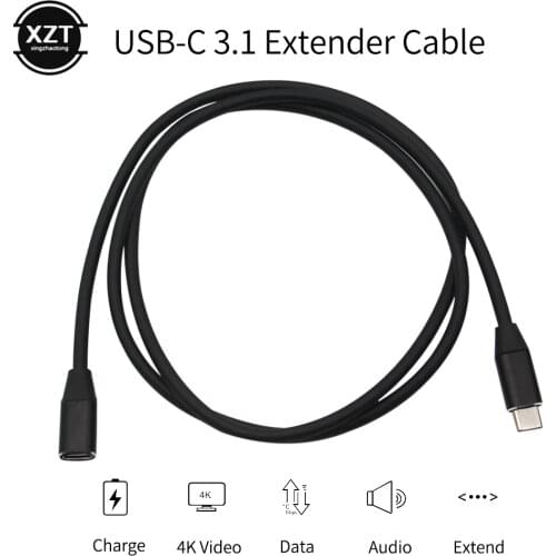 USB C Extension Cable Type C Extender Cord USB-C Thunderbolt 3 for MacBook Pro Nintend Switch USB 3.1 Charging Data Cable