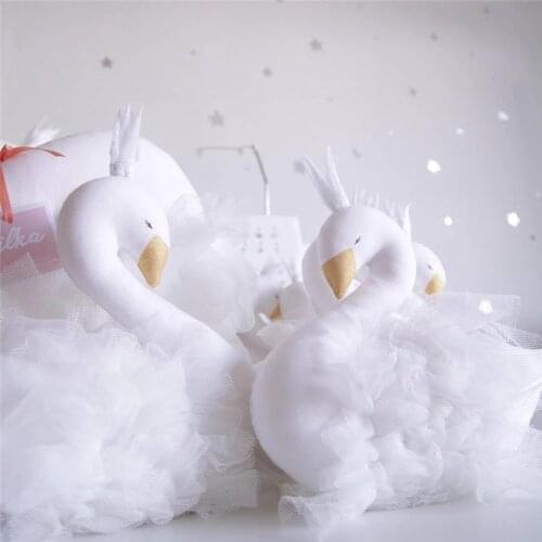 Baby Pillow Swan Crown Gauze Pillow Cushion Baby Sleeping Doll Childrens Bed Room Decoration Toys Photography Props