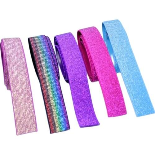 2.5CM High quality and durable pants skirt belt car decoration color gold and silver wire rubber band elastic band