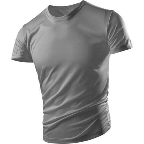 2021 Summer New 100% Cotton Gray Solid T Shirt Men Causal O-neck Basic T-shirt Male High Quality Classical Tops Quick Dry