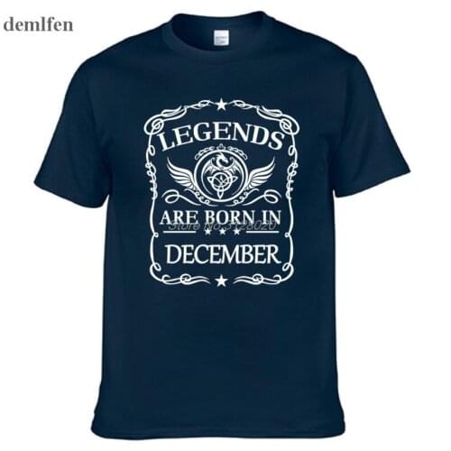 Mens O-neck T Shirts Fashion Mens Tops Men T-shirt Short Sleeve Cotton Men Tshirt Legends Are Born In December T Shirt Tees