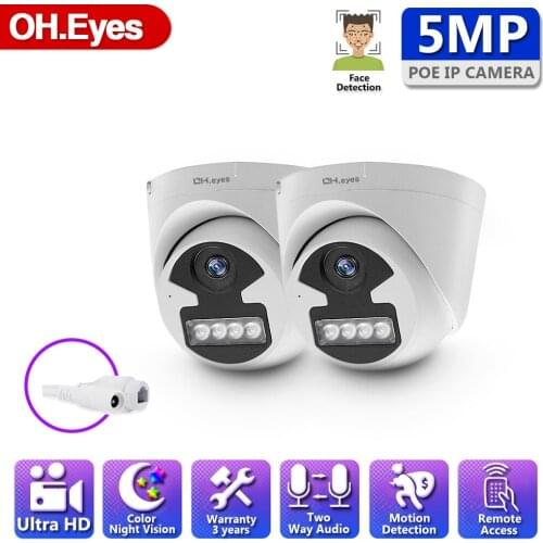 OH.eyes 5MP POE IP Camera Full Color Metal cctv Surveillance Security network XMeye P2P Outdoor Waterproof H.265 camera