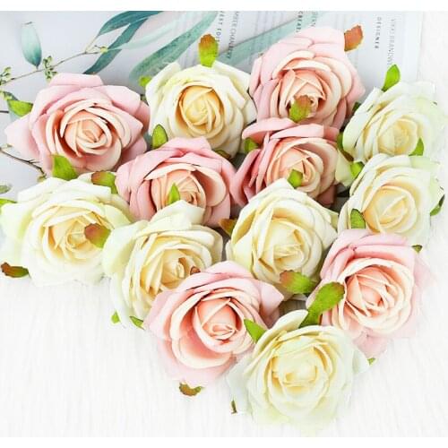 5/10pcs 7cm Silk Artificial Rose Faux Flower Heads For Wedding Party Home Decor Fake Flowers DIY Wreath Scrapbooking Supplies