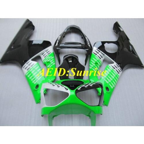 Injection mold Fairing kit for KAWASAKI Ninja ZX6R 636 03 04 ZX 6R 2003 2004 zx 6r ABS Green black Fairings set+gifts KA06