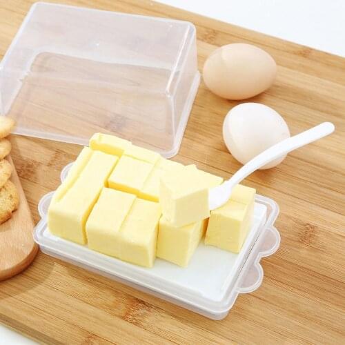 Butter Dish Box Container Transparent Plastic Storage Box Cheese Server Storage Keeper Tray with Lid Cheese Board Kitchen Tools