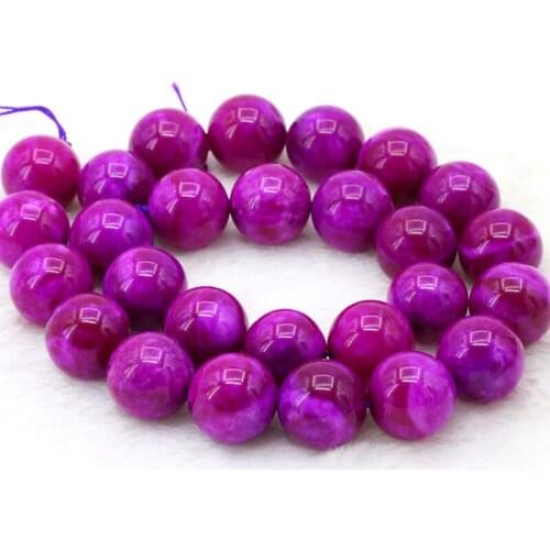 Beautiful!Sugilite purple round chalcedony 14mm loose beads 15" DIY stone accessories fit women jewelry making design ornaments