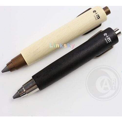 E+m Clickman 5.5mm Engineering Mechanical Pencil Attached with Movable Clasp At The Back, Convenient for Receiving and Carrying