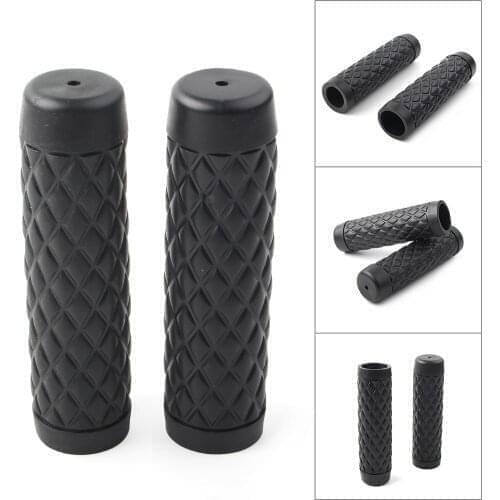 1Pair Motorcycle Hand Grips Black Rubber Universal For Harley Honda Yamaha Kawasaki Suzuki Truimph with 7/8" Standard Handlebar