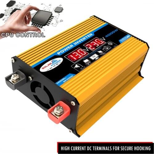 New Car Conversion Inverter LED Display Dual USB Yellow 6000W 4000W 3000W Inverter 12V-220V Multiple Protection