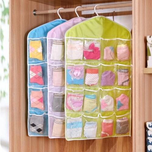 16 Grids Foldable Divider Storage Box Organizers For Underwear Scarfs Socks Bra Various Grid Necktie Socks Hanging Container