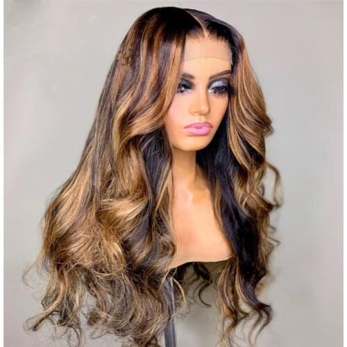 13*4 Lace Part Human Hair Wigs 180 Density Lace Front Wig Bleached Knots Heighlight Blonde Wigs Remy Preplucked For Women