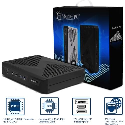 PC gamer NVIDIA GTX1650 4G mini computer Intel Core i7 9700F i5 9400F i3 9100F 7100 Mutil HDMI DVI DP 8K M.2 Wifi AC