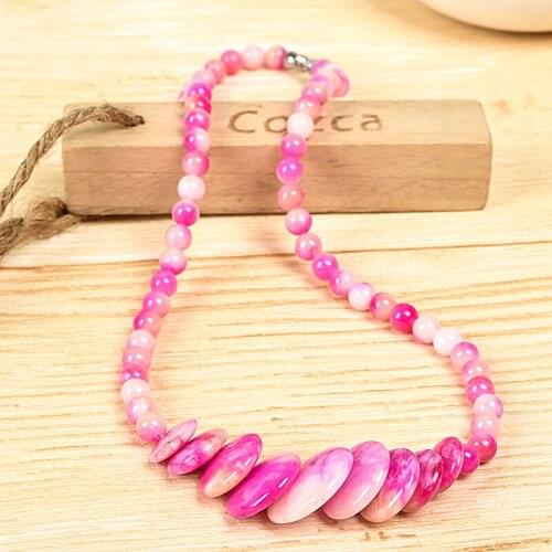 Lovely Pink Jasper With Different Shape Natural Jasper Beads Created For Girls Ladies Jewelry Necklace Gifts