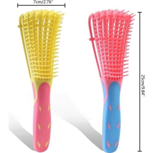 Q1QD Professional 8 Rows Detangling Brush Comb for Curly Wavy Wet Dry Thick Long Knotted Hair Brush Tool