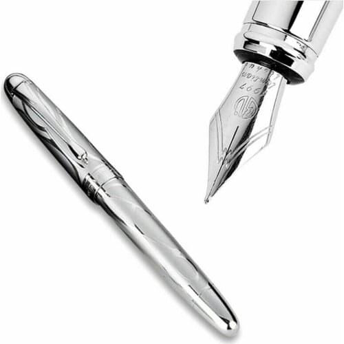 Vintage Push Type HongDian 5010 Copper Fountain Pen Extra Fine/Fine EF/F 0.4/0.5mm Nib Craft Writing Business Aniversary Gift