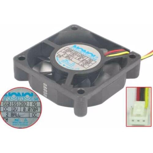 NONOISE G6015S12B2 DC 12V 0.070A c3-Wire Server Cooling Fan
