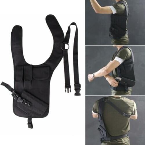 Tactical Multifunction Hidden Underarm Shoulder Bag Pistol Gun Armpit Holster Concealed Black