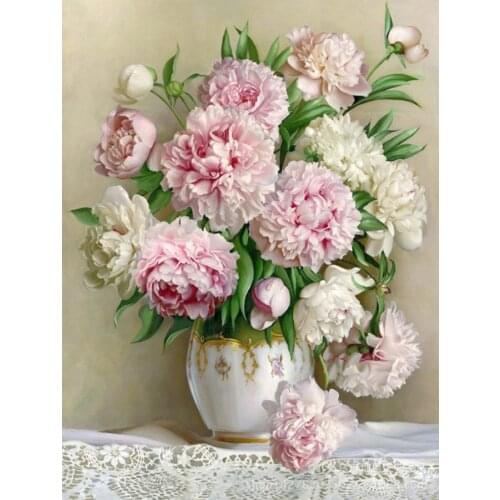 Flower vase Peony DIY Diamond Painting full 5d mosaic diamond Embroidery Diamond cross stitch home decor