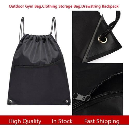 Portable Drawstring Bag Nylon Storage Pouch Outdoor Sports Riding Backpack Gym Drawstring Shoes Clothes Organizer Backpack Bag