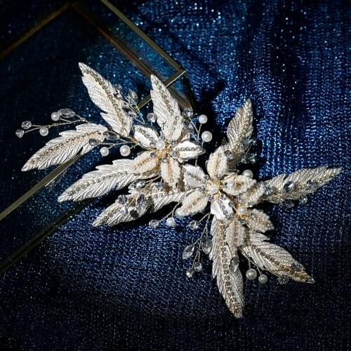 Pearl Rhinestone Hair Clip Headband Wedding Hair Accessories For Bride Tiara Headband Luxury Wedding Hair Jewelry Headpiece