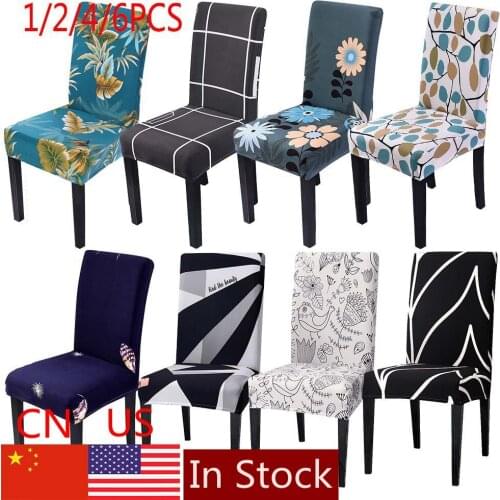 1/2/4 / 6PCS Copri Sedia Stampa Floreale S Spandex Per Pranzo Pranzo Sedia Suite Camera Elastica Elasticizzata