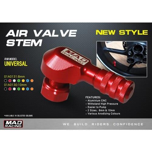 10mm Aluminum Motorcycle Tire Valve Stem 90 Degree Angle Wheel Tire Stem Tubeless Valve 10mm