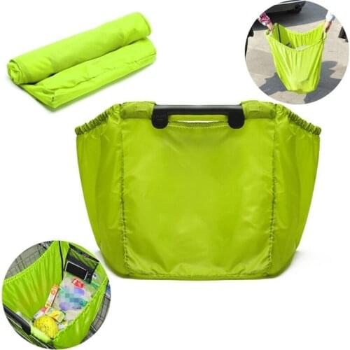100pcs/lot Reusable Polyester Foldable Shopping Bags Supermarket Large Capacity Blank Grocery Nylon Trolley Tote-bag