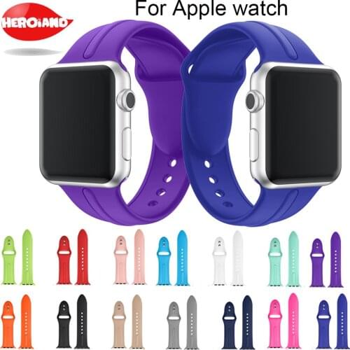 2PCS 42mm 38mm S L Silicone Colorful wrist strap band Flexible Sports for Apple Watch Strap Sports Bracelet Series 2&1 watchband