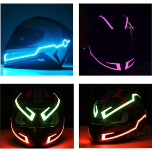 Quality 2Pcs Waterproof Helmet Motorcycle Reflector Lamp Riding Signal EL Lamp with Blinking LED Cool Reflector Cold Light Film