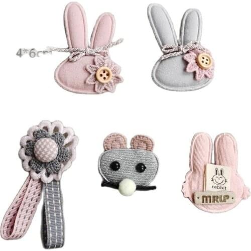 20pcs/lot mix color Cartoon rabbit patches decoration for cloth, socks, hairpins, DIY cartoon accessories