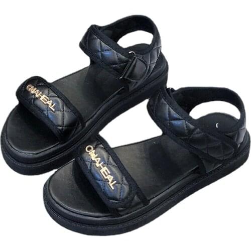 2021 Summer Womens Shoes Sandals Fashion Velcro Women Chunky Beach Sandal Student Platform Shoes