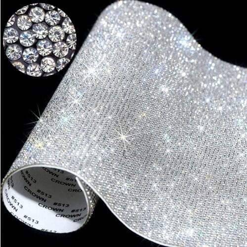 24*20CM Rhinestone Sheet Self Adhesive Rhinestone Trim Luxurious Crystal Sheet Stickers for DIY PC Phone Case Shoes Car Decor