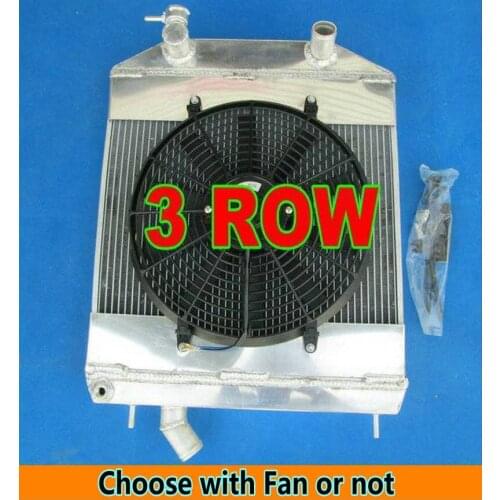 62mm Aluminum Radiator & FAN FOR Jaguar XK150 Roadster DHC FHC FHC1950S OTS 1957-1961 MT Base S 3.4L/3.8L I6 210Cu 231Cu