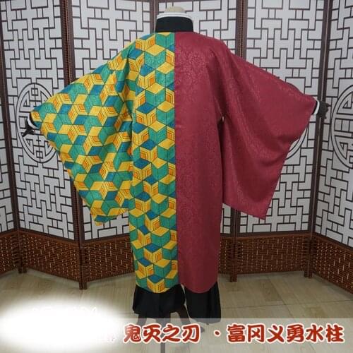 Anime Demon Slayer Kimetsu No Yaiba Tomioka Giyuu Cosplay Costume Men Kimono Giyuu Haori Uniforms Sets Halloween For Women CS170
