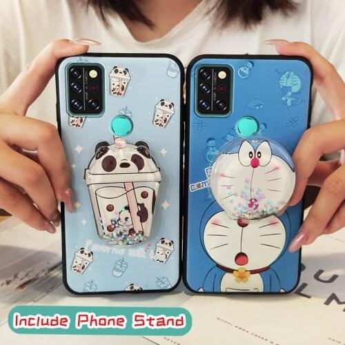 Anti-dust Durable Phone Case For UMIDIGI A9 Pro Back Cover Fashion Design foothold TPU Shockproof