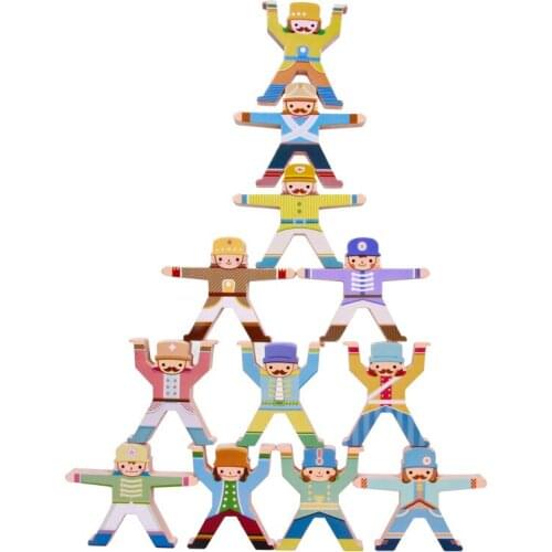 Wooden Hercules Balance Building Blocks DIY Stacking Jade Wooden Toys Wooden Blocks Kids Educational Toys for Children Gifts