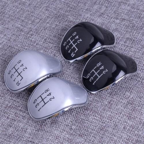 DWCX Black Silver 5 6 Speed Gear Knob Cap Top Insert Replacement Badge ABS Plastic Fit for Ford Focus 1998-2018 Fiesta 1976-2018