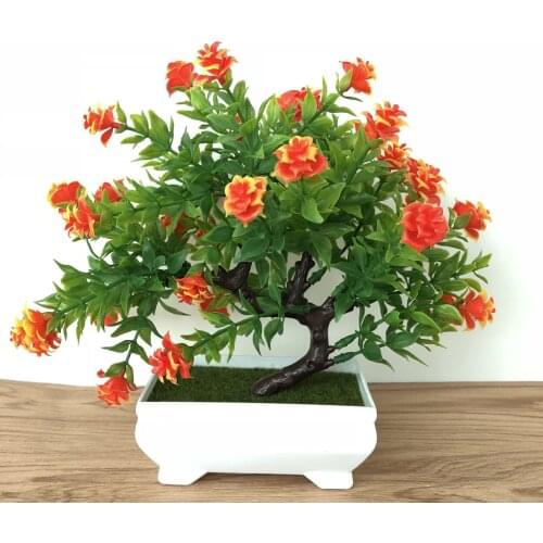 Fake Artificial Plant Plastic Bonsai Flower Wedding Office Home Decor Simulated Potted Plant Tree Flower Ornament Home Decoratio