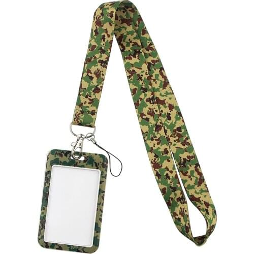 JF0142 Army Green Lanyard For Key Cell Phone Hanging Rope Keycord USB ID Card Badge Holder Keychain DIY Card Cover with Lanyard