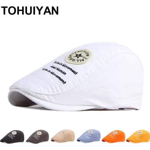 2021 Candy Color Newsboy Caps for Men Casual Letters Berets Hats Women Boina Masculina Driving Hat Outdoor Sunshade Flat Cap