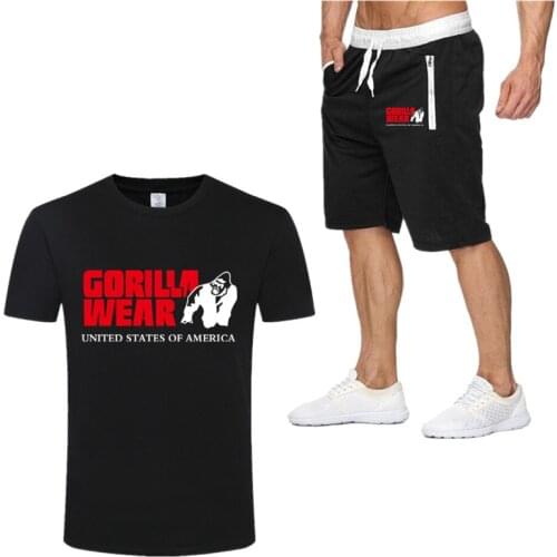 GORILLA WEAR Mens Suit for men summer T-shirt + Short Pants Suit for Men Beach Casual T-shirt and suit for men