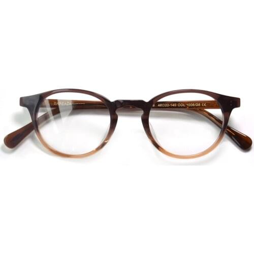 Round Reading Glasses Frame With Glass Lens Handmade Thin Acetate Reading Eyeglasses +50/+75/+100/+125/+150/+200/+250/+300/+350