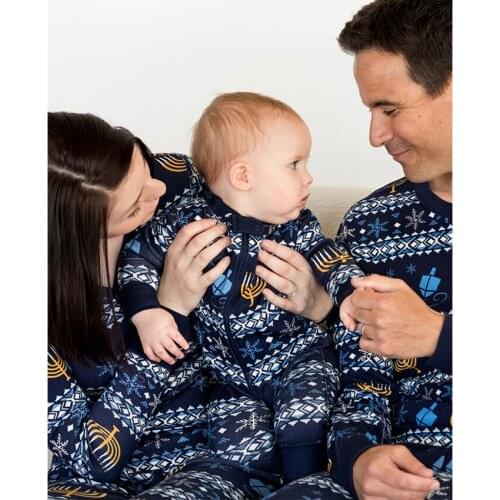 Fashion Christmas Parent-child Set Printed Homewear Pajamas Two-piece Set Family Matching Clothes New European Family American